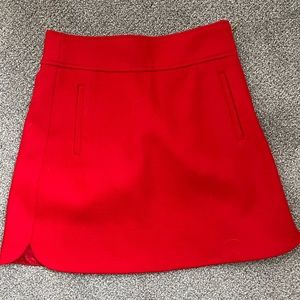 J crew red skirt